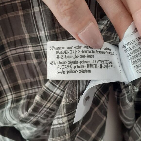 Zara Nwot Cotton Blend Plaid Button-Up Shirt - Picture 5 of 11